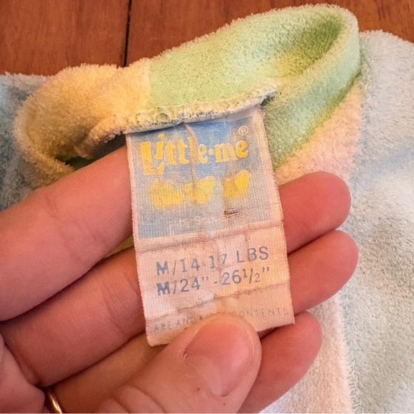 Vintage Little Me Pastel Pastel Terry Train Sleeper Footie Pajamas Size 6 Months - Picture 4 of 5